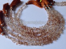 Brown Imperial Topaz Faceted Drops Shape Beads